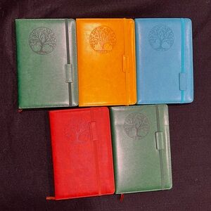 NWOT Colorful Tree Embossed Journals Set